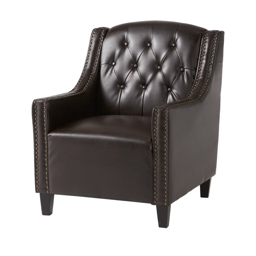 Brown Bonded Leather Club Chair R948