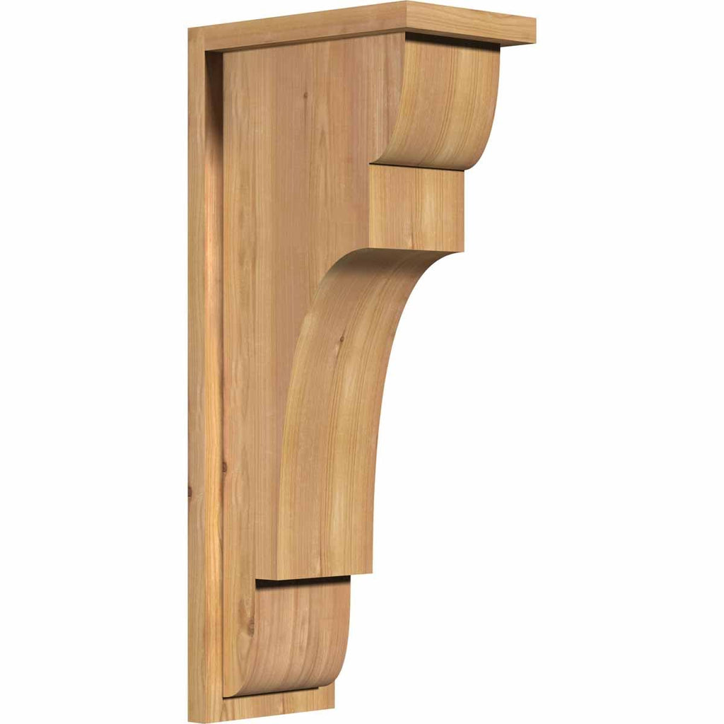 7 1/2x22W x 12x22D x 28x22H Smooth Corbel with Backplate, Western Red Cedar P8686