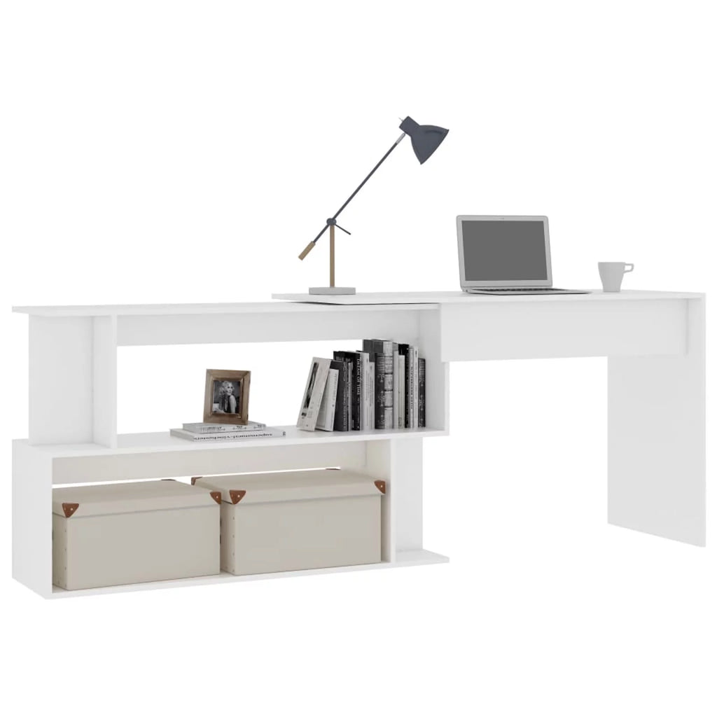 White Engineered Wood Corner Desk O279814