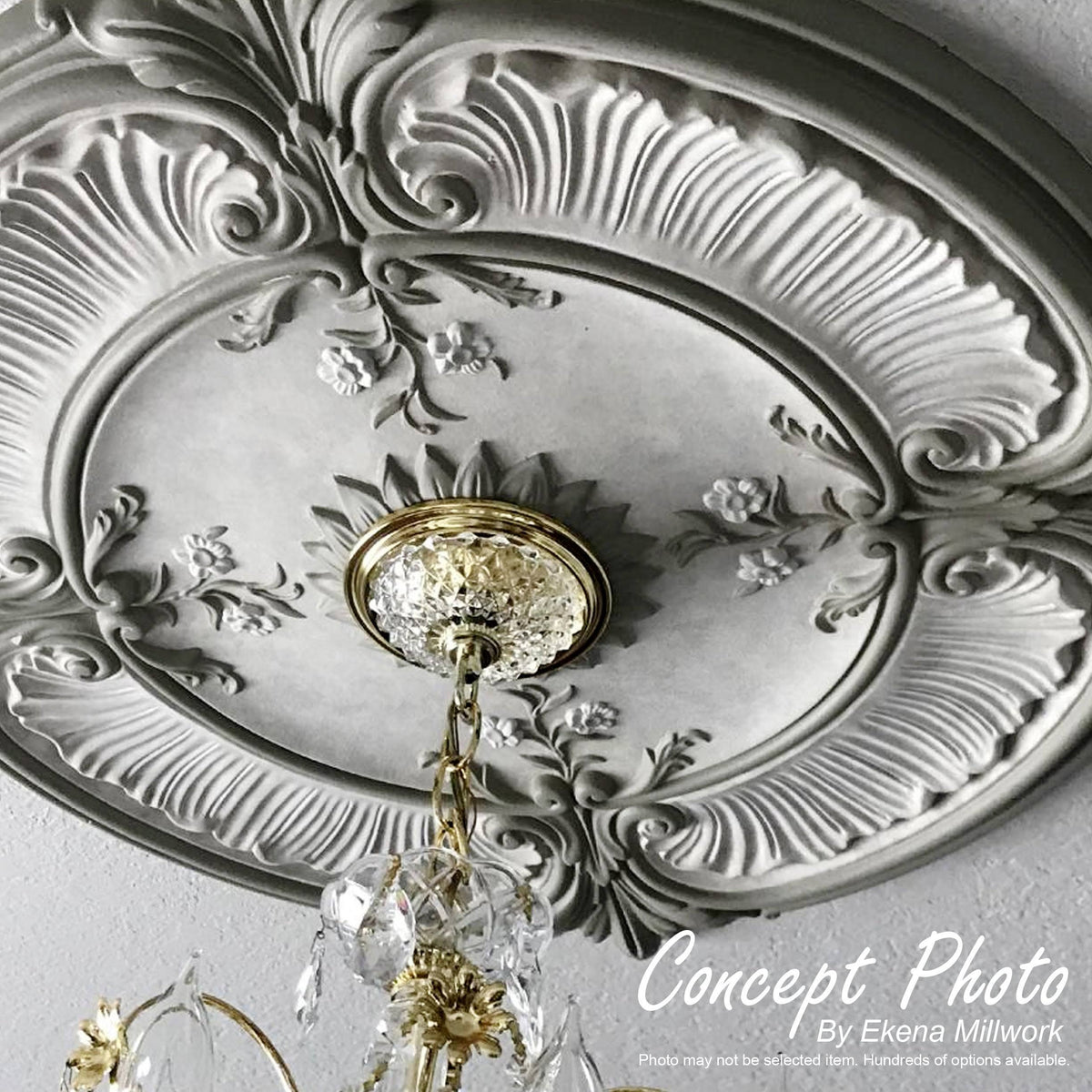 12x22OD x 1 3/4x22P Hand-Painted Platinum Ceiling Medallion Z854045