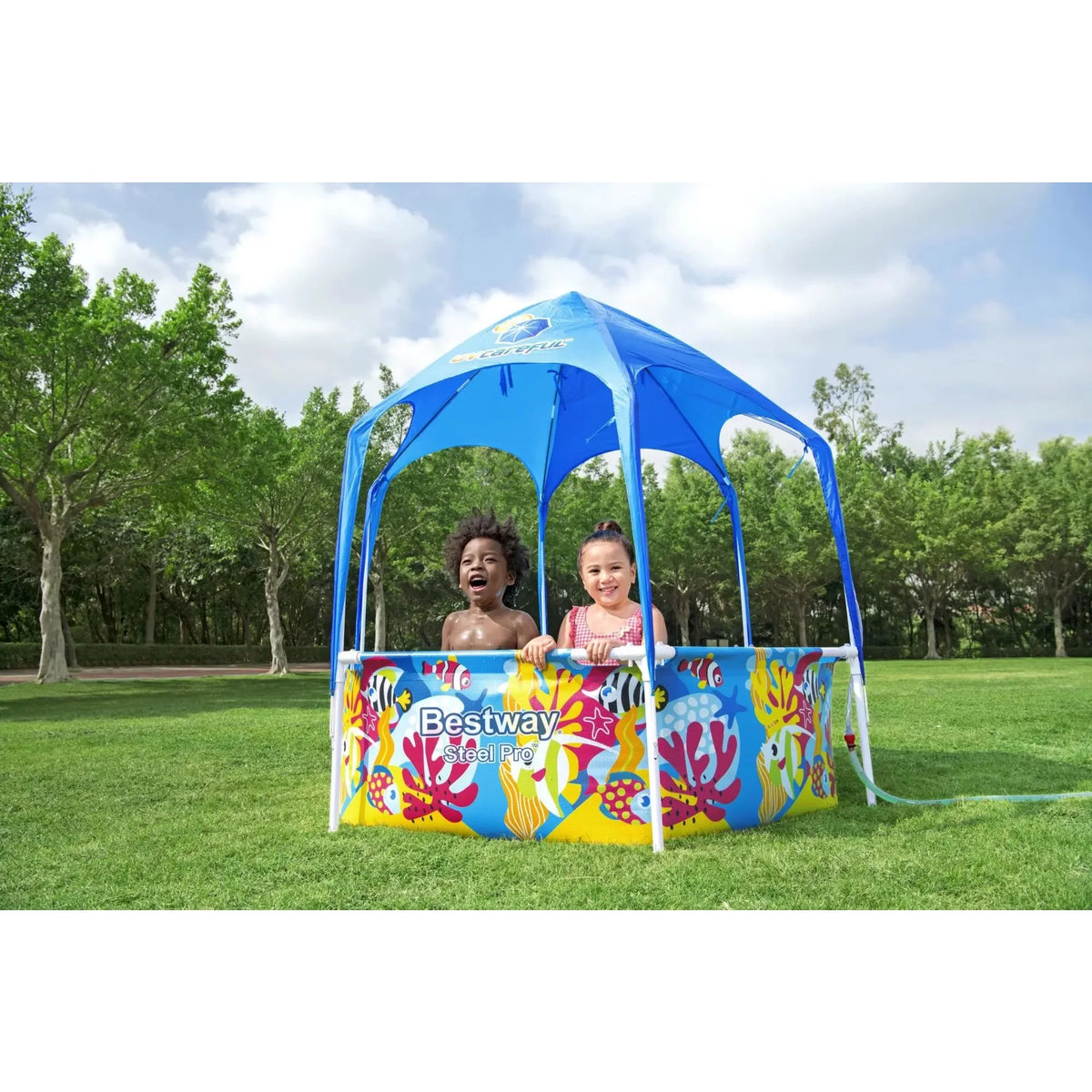 6' x 20 Round Above Ground Swimming Pool with Canopy A1692