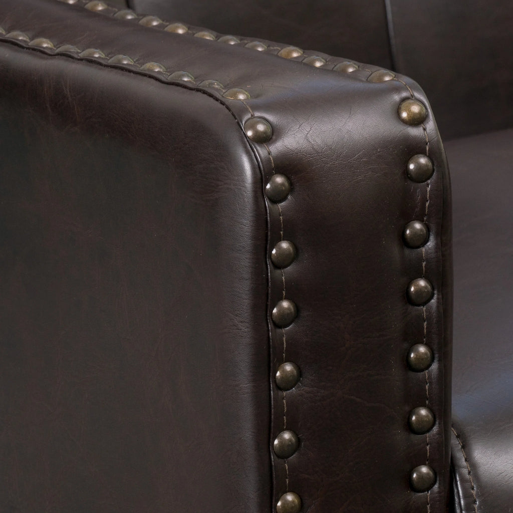 Brown Bonded Leather Club Chair R948