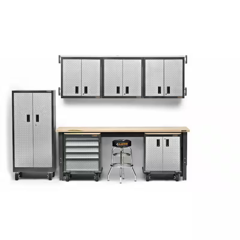 Steel 2-Shelf Wall Mounted Garage Cabinet O175065