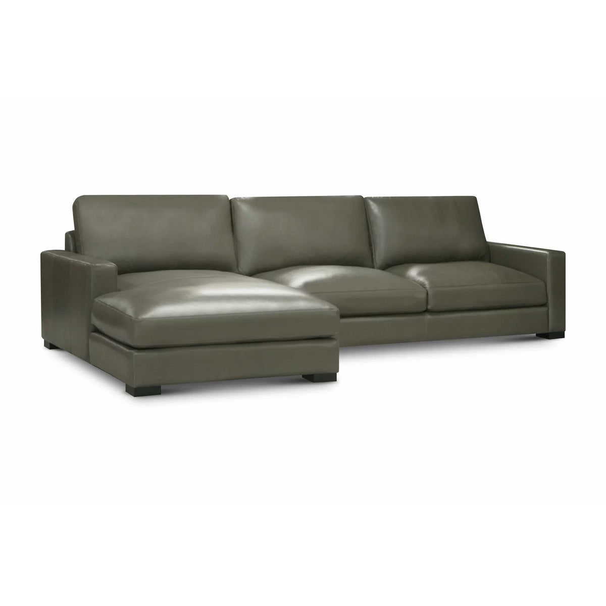 Leather Upholstered Chaise Sectional S7011