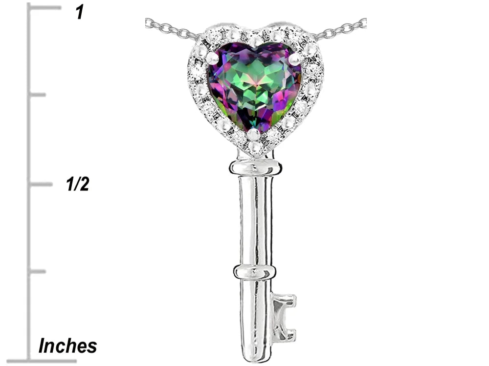 Rainbow Mystic Topaz Pendant Necklace H6892