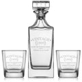 Whiskey Decanter Gift Set With 2 Old Fashioned Rocks Glasses M3952
