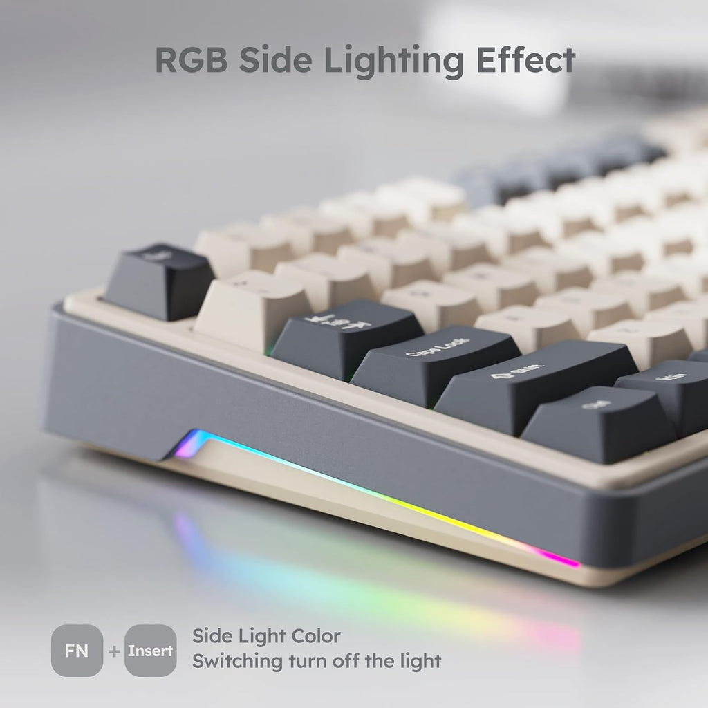 R87 Pro Wired Mechanical Keyboard with Hot Swappable Knob 75% RGB Backlit 88 Keys TKL Gasket Mounted Custom Keyboard X71477