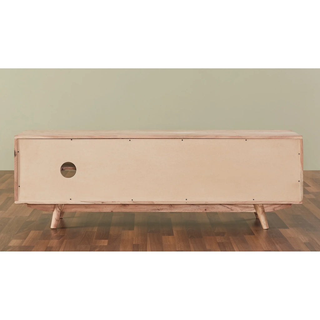 Modern Wood Honeycomb TV Unit for TVs up to 57" in Dark Walnut I763681