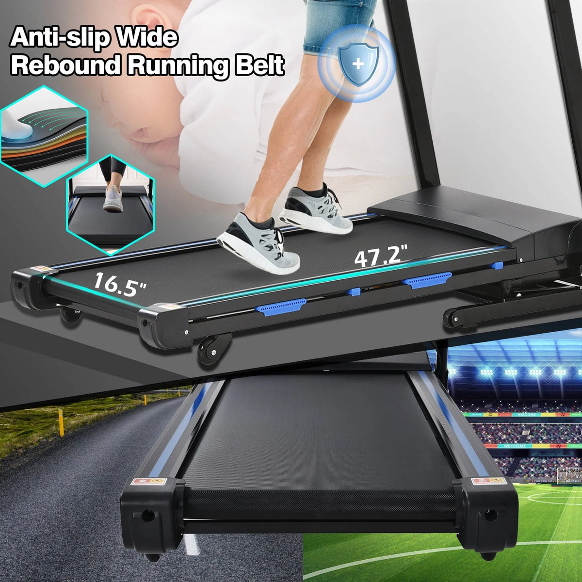 3.5HP Foldable Electric Treadmill with Incline G60931