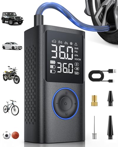 Portable Air Compressor, 150 PSI Cordless Bike Pump, Black W2209