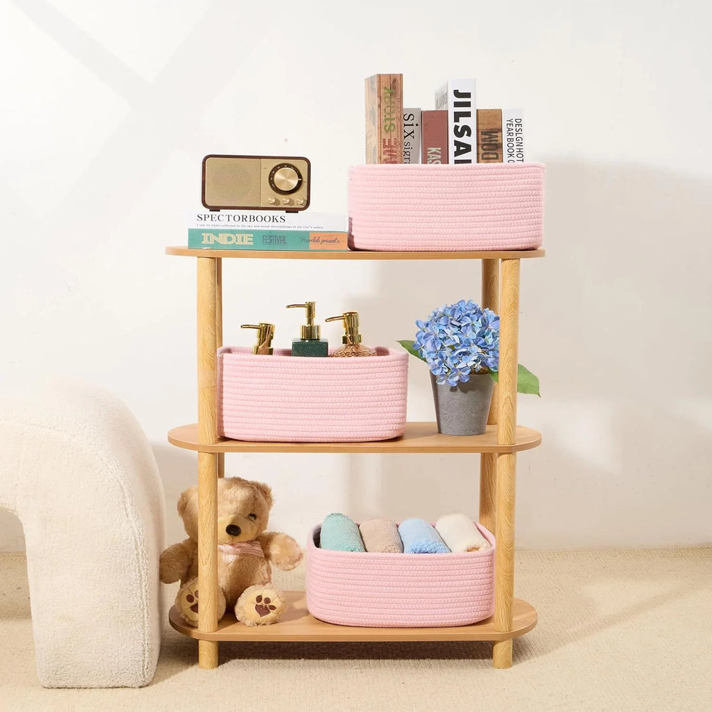 Small Storage Baskets 3 Packs Light Pink H52601