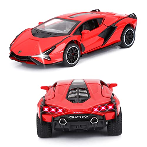 Blue Metal Model Car with Light and Sound Pull Back Toy Car B833203