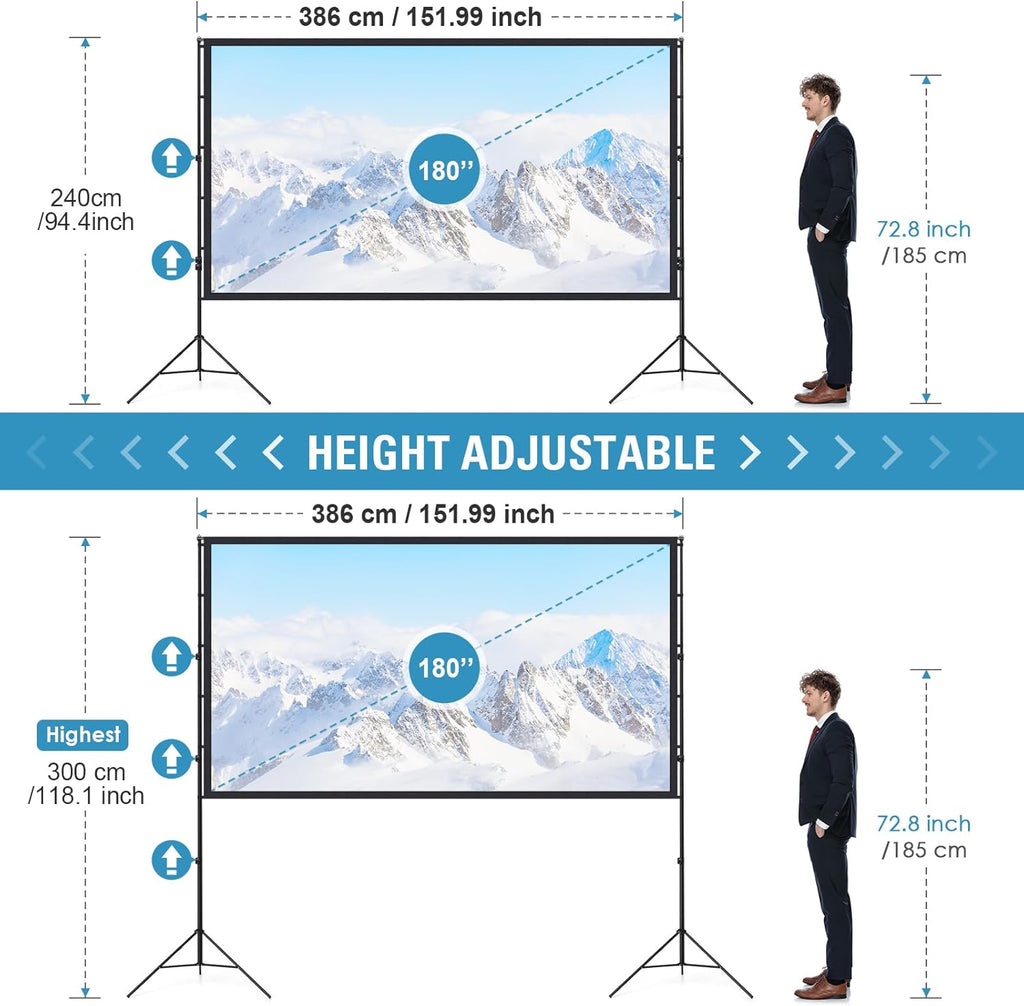 180 Inch Pull Down Projector Screen with Stand F14340