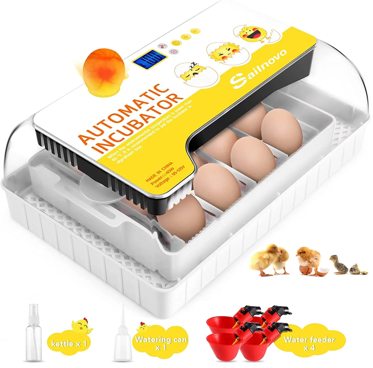 12-24 Eggs Incubator with Automatic Egg Turning and Temperature Control W98065