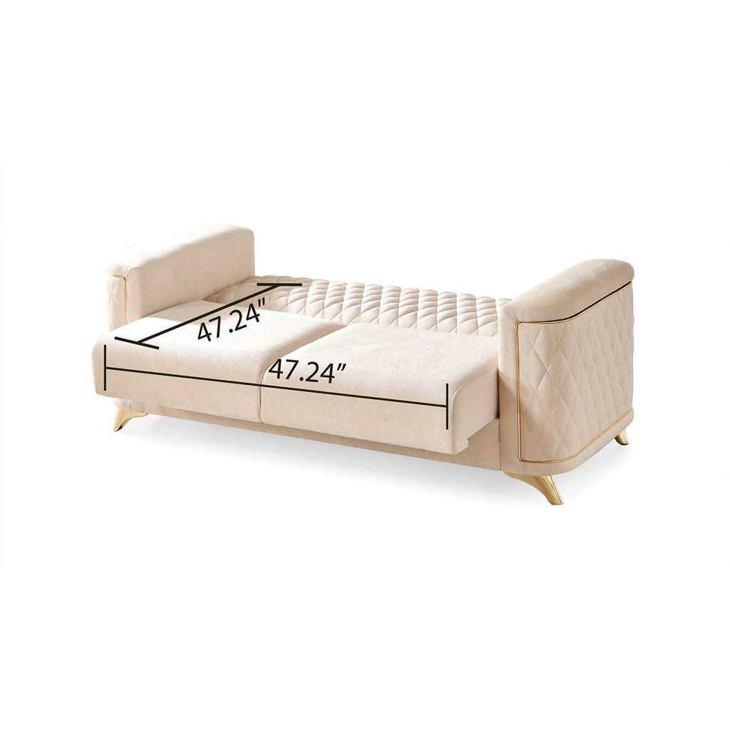 Ivory Velvet Loveseat R500806