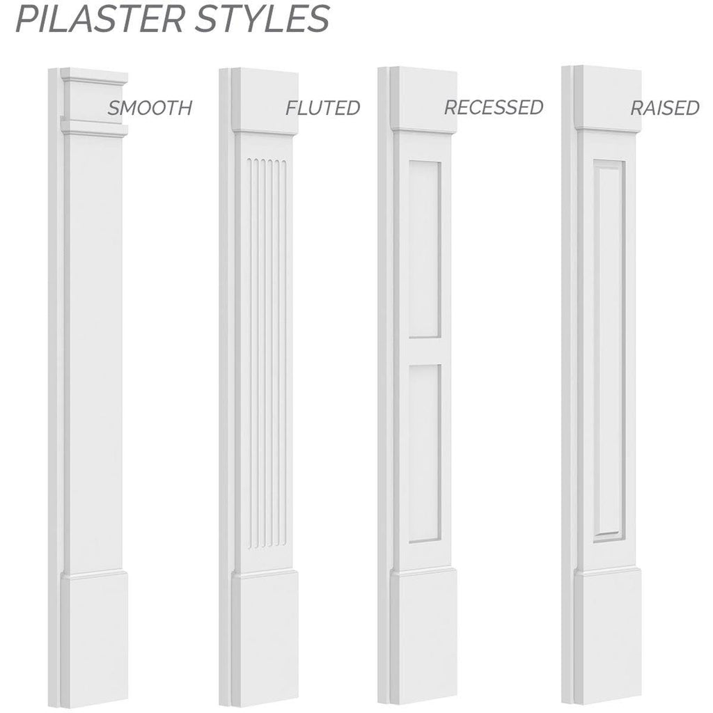 Flat Panel PVC Pilaster with Capital and Base (Pair) O5842