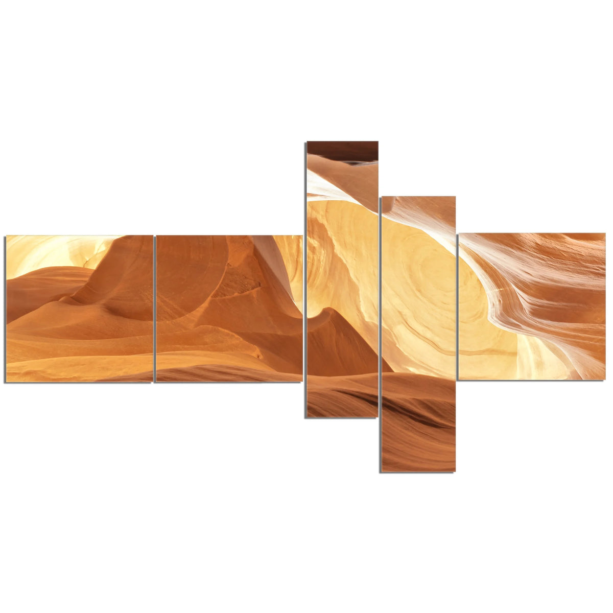 Brown 4 Panels Landscape Photography Canvas Print K2393