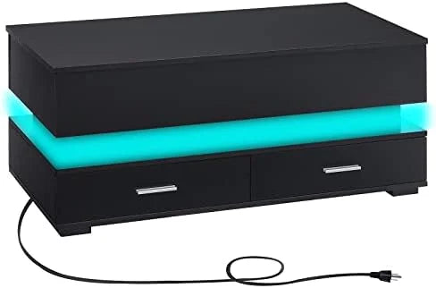 LED Lift Top Coffee Table with Charging Station I87231
