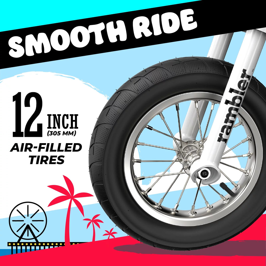 White 12" Air-Filled Tires Seated Electric Scooter P184855