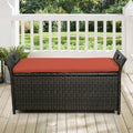27.6 Gallon Wicker Storage Bench with Cushion W797462