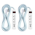 2-Pack 3 Outlet Surge Protector Power Strip with USB Charging Ports White U179