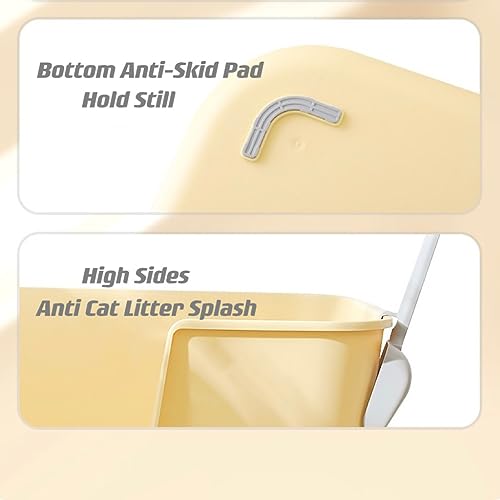 Extra Large Litter Box with High Sides 24.60" Lx16.92 Wx12.99 H, Yellow T623409