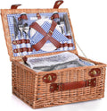 Wicker Picnic Basket for 4 with Insulated Liner R68251