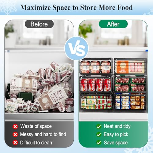 2 Pack Stackable Large Metal Freezer Organizer Bins Y172340