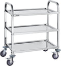 Stainless Steel 3 Shelves Rolling Lab Cart with Foot Brake Z31961