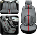 Grey Faux Leather Car Seat Covers Full Set 5 Seats Waterproof Protector N291237