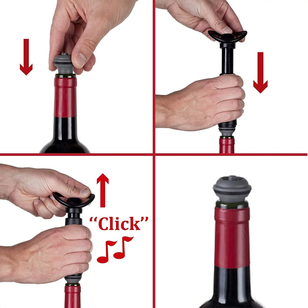 Wine Pump with 6 Vacuum Bottle Stoppers Z90146