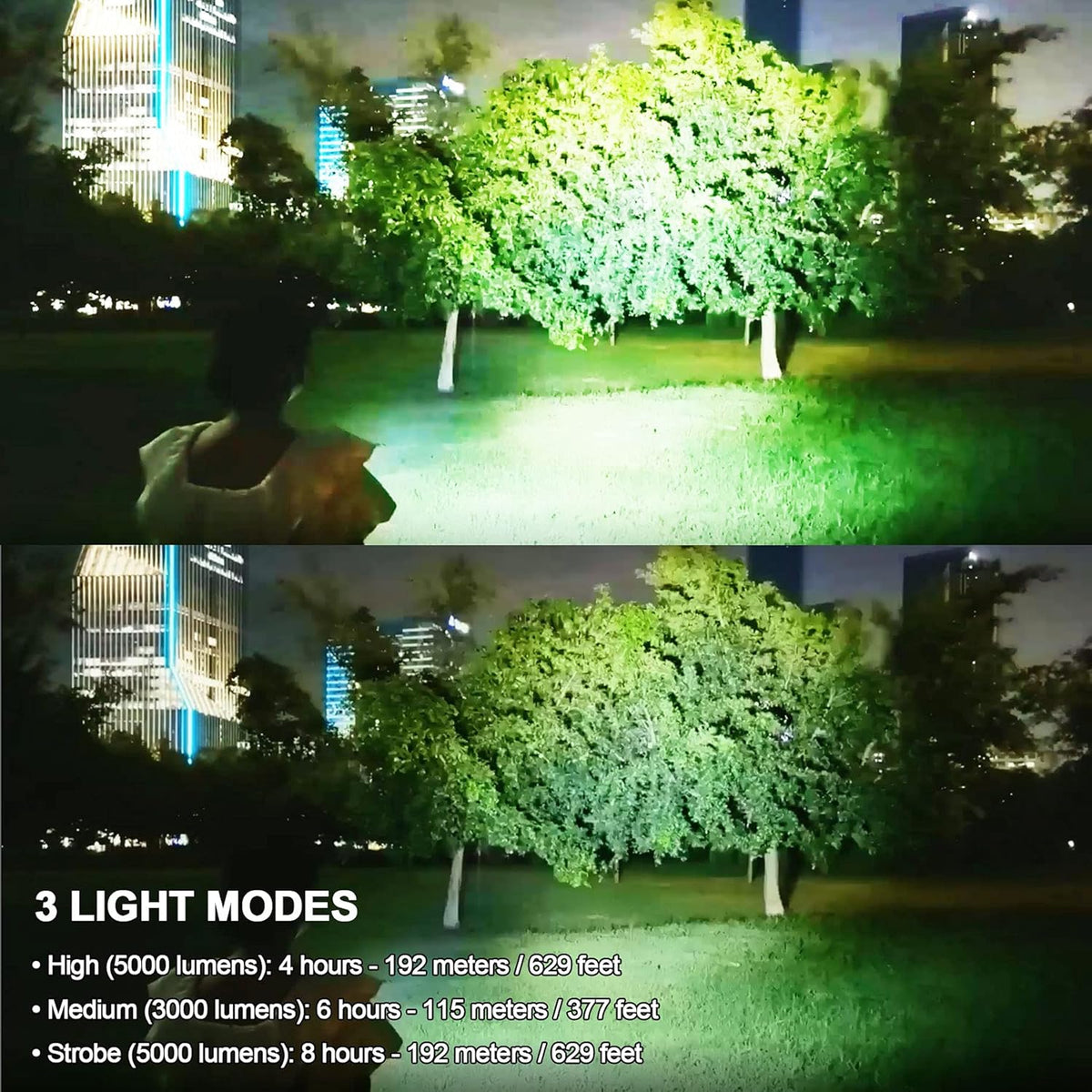 Rechargeable Flashlights High Lumens 1000000 Zoomable 26650 Floodlight Spotlight Strobe Light Lanterns E638