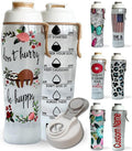 BPA Free Water Bottle with Time Marker and Chug Cap T59562