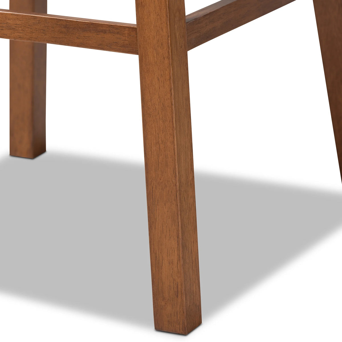 Grey Fabric Upholstered Walnut Brown Wood 2-Piece Swivel Bar Stool Set D64407