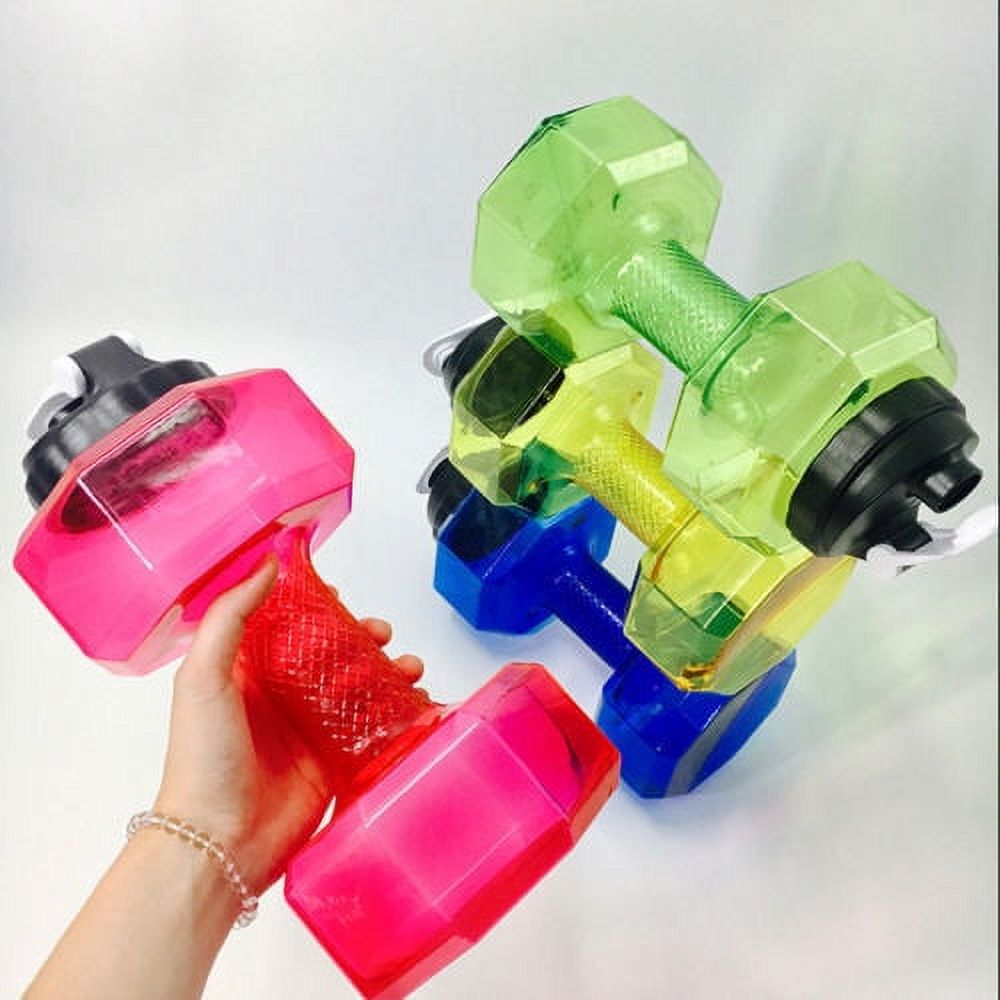 2.2L Dumbbell Shape Water Bottle PETG Sports Fitness Water Jug T137939