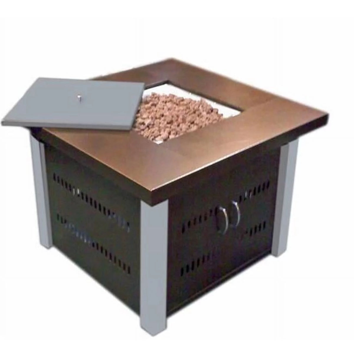 Propane Fire Pit Hammered Bronze and Stainless Steel Finish G246