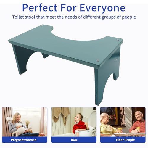 6.7" Non-Slip Wood Toilet Stool C626