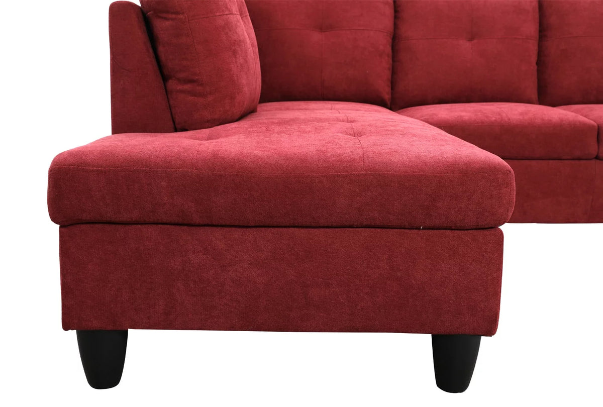 Wine Red L Shaped Sectional Sofa R3390