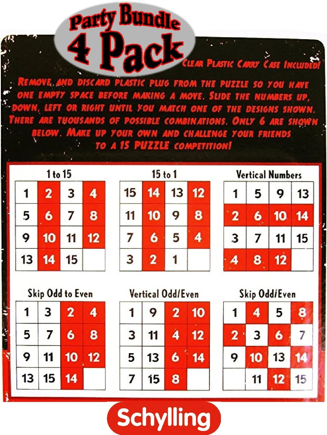 4 Pack Number Slide Brain Teaser with Clear Carry Case D629518