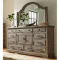 Weathered Gray Wood Drawer Door Dresser W5005