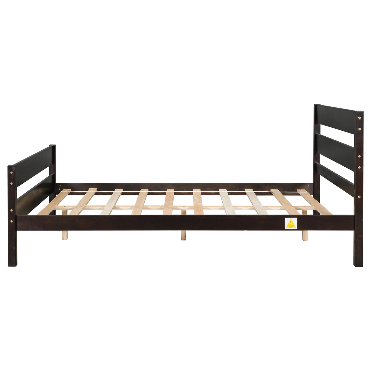 Full Espresso Platform Bed Frame with Headboard and Under Bed Storage W95631