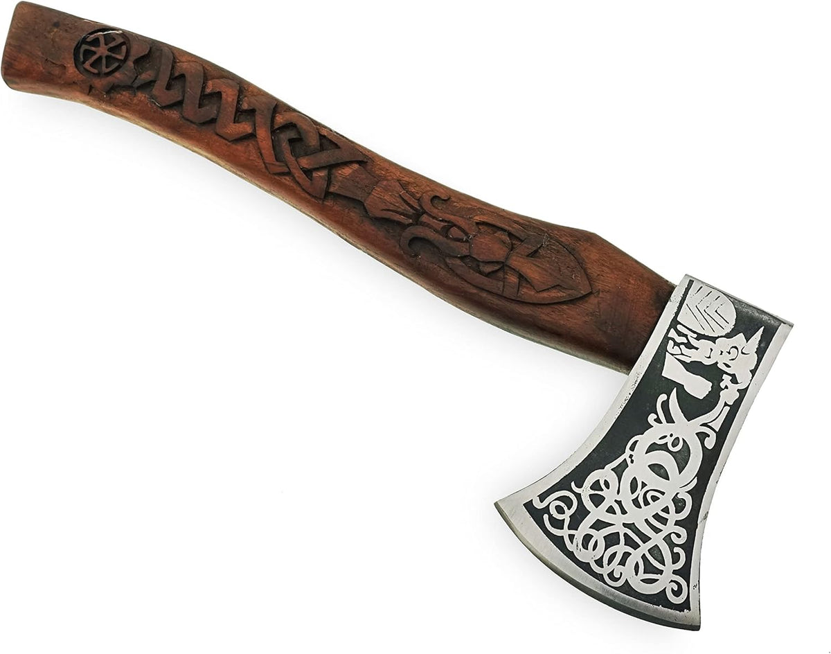 16 Inches Carbon Steel Axe with Rose Wood Handle J20070