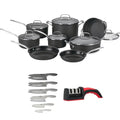 14-Piece Nonstick Hard-Anodized Cookware Set with 12-Piece Knife Set R297804