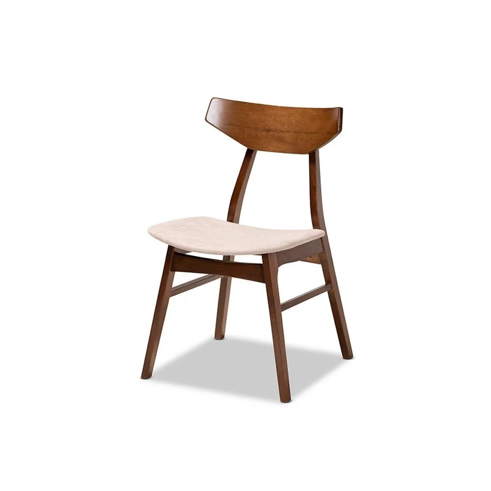 Light Beige Fabric and Wood 5-Piece Dining Set P399