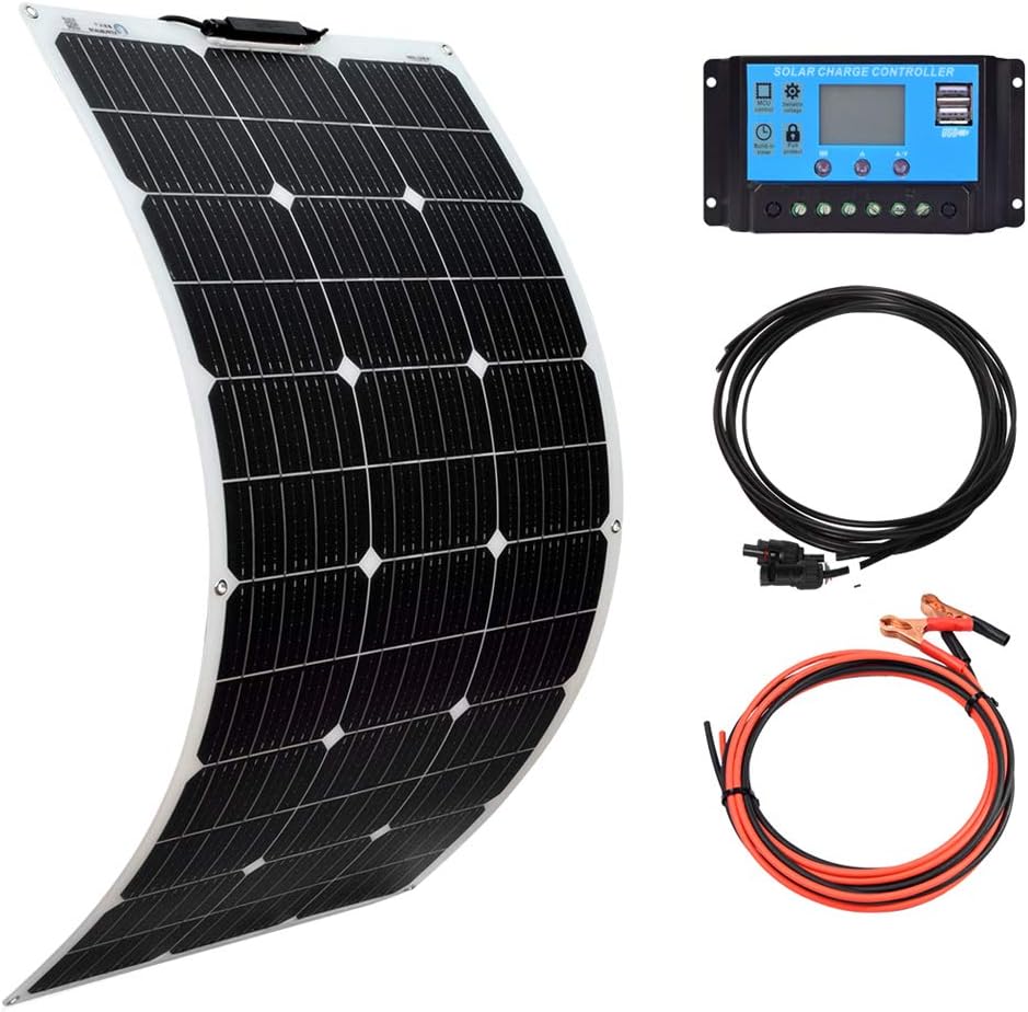 Flexible Solar Panel 100W 12V Monocrystalline Solar Kit with Charge Controller Q11127