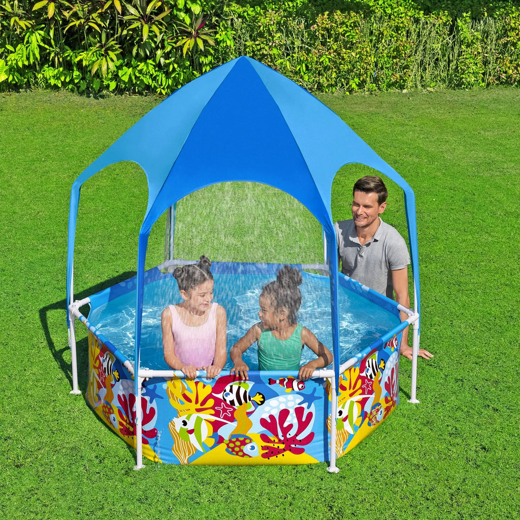 6' x 20 Round Above Ground Swimming Pool with Canopy A1692