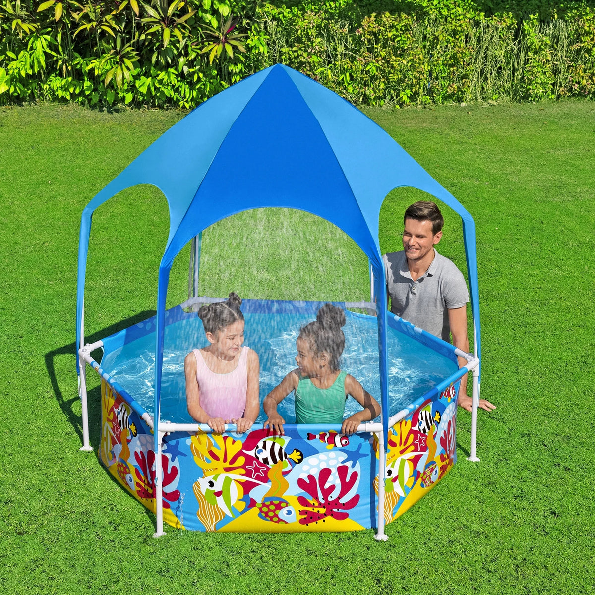6' x 20 Round Above Ground Swimming Pool with Canopy A1692