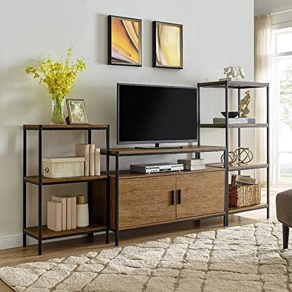 3 Tier Rustic Industrial Bookshelf with Open Shelves T599