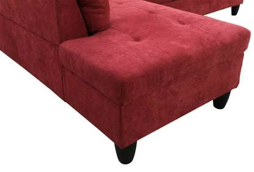Wine Red L Shaped Sectional Sofa R3390