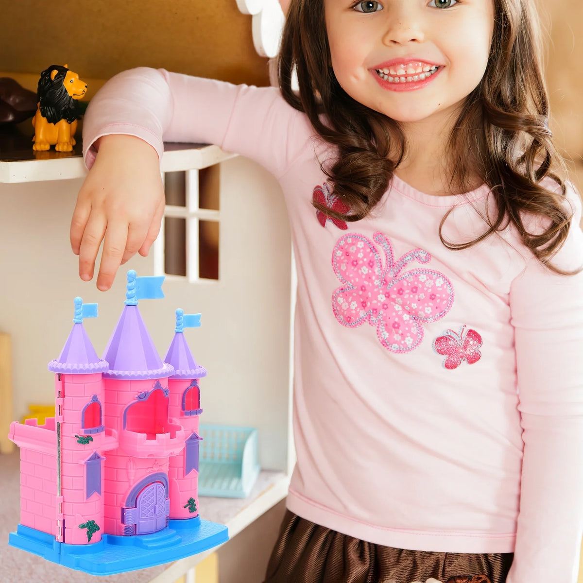 Luxury Plastic Dollhouse Castle Kit 2 Pcs F184972